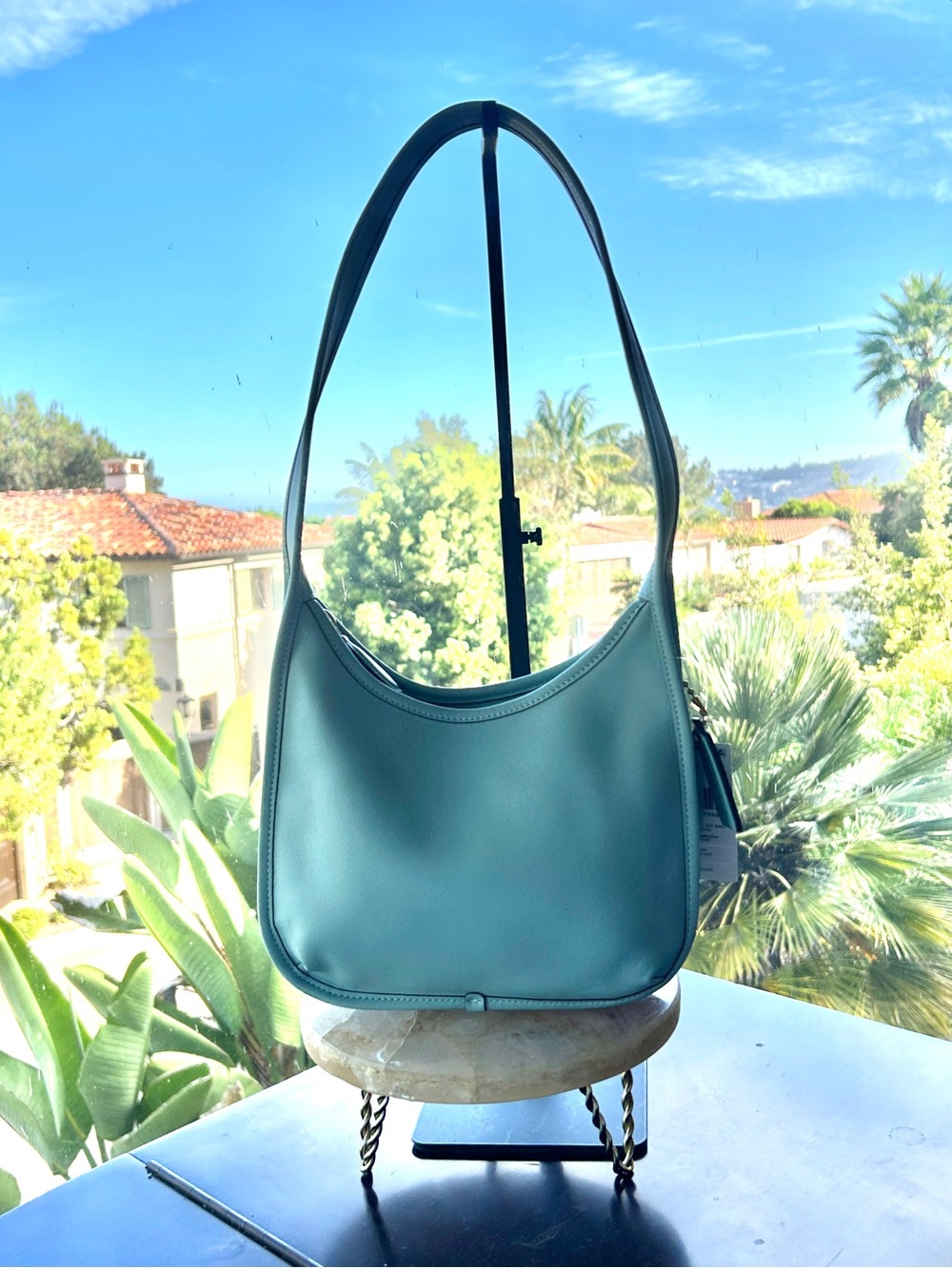 Coach Curve Zip Shoulder Bag in Glacier Blue Style CAF11 2025 release NWT
